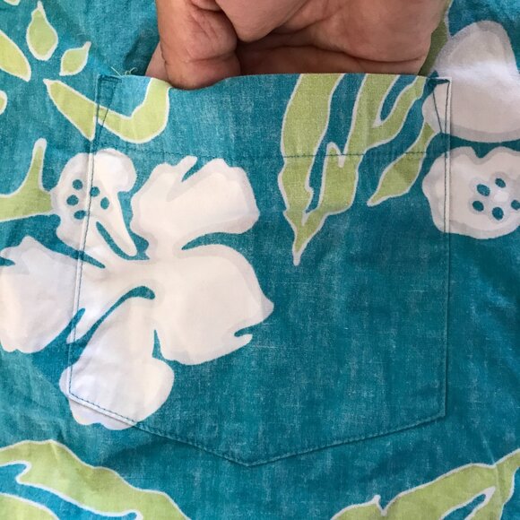 Cooke Street Hawaiian Shirt Men 2XL Blue Floral Button Up Pocket Short Sleeve - Picture 11 of 12